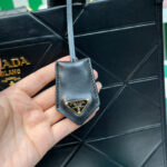 Prada Large Leather Prada Symbole Bag With Topstitching 1BA377 Black
